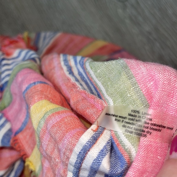 SUNDAYS lara skirt in striped skirt 100% linen size small summer vacation tropic - Picture 5 of 6